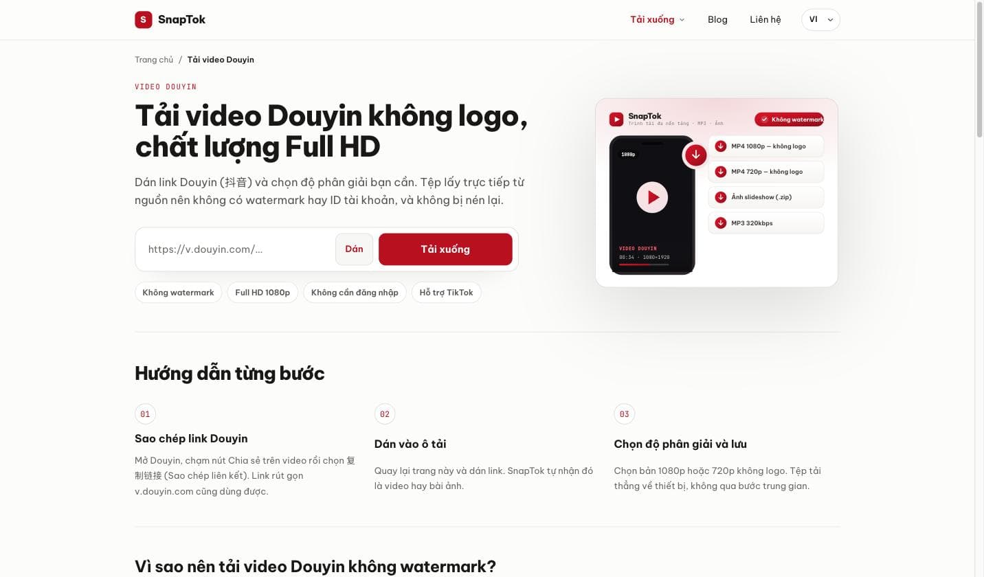 Cách tải video Douyin (抖音) không watermark