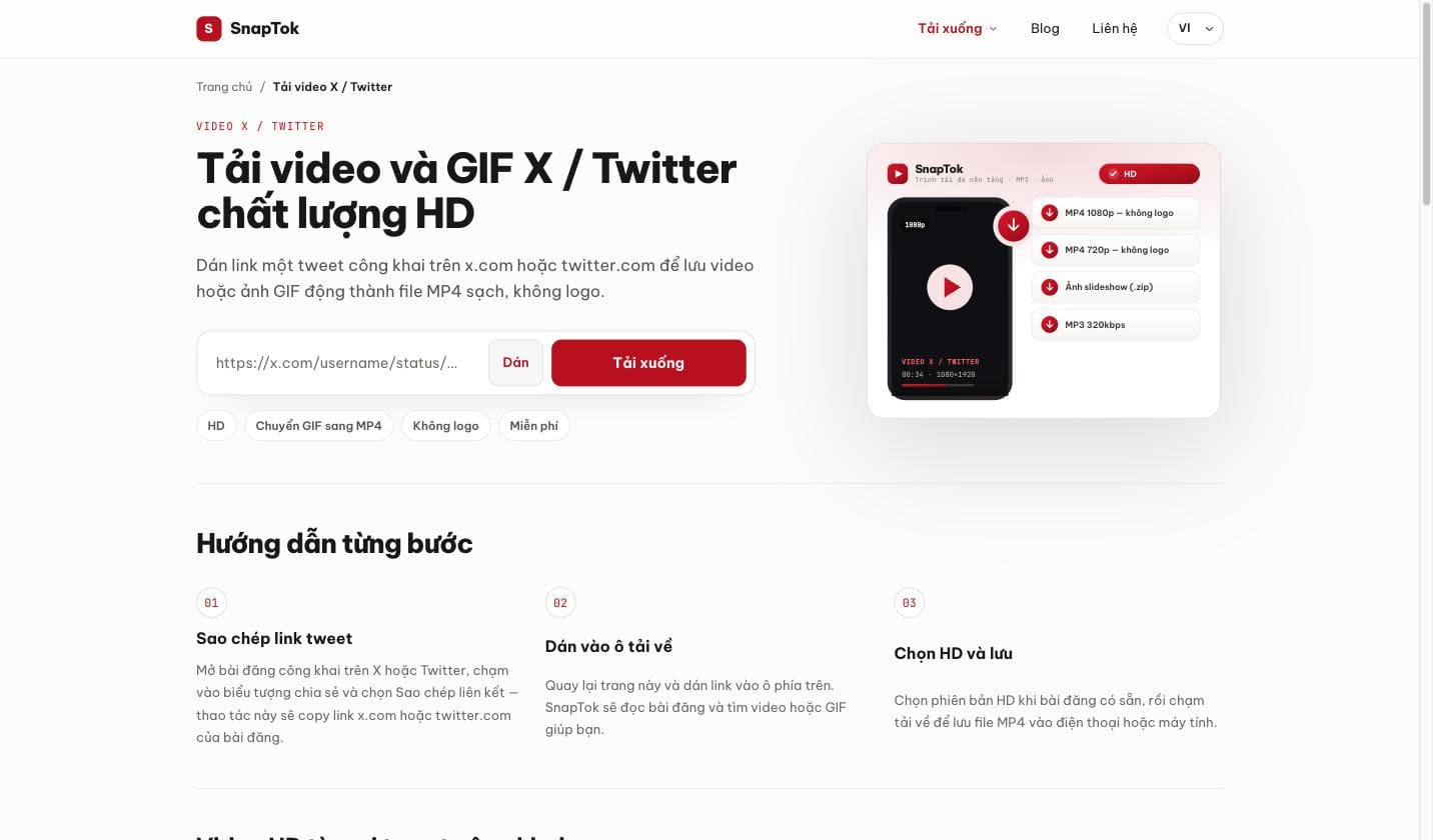 Cách tải video X (Twitter) về máy (MP4)